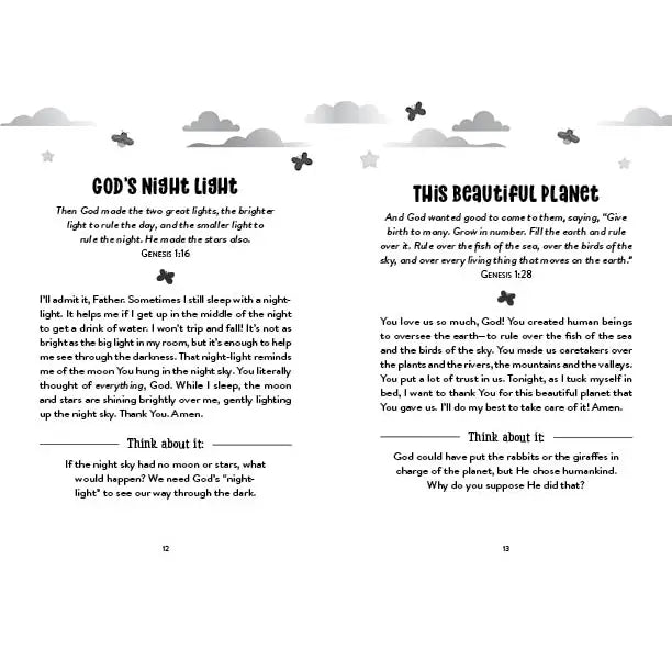 3-Minute Bedtime Prayers for Girls, sample inside pages
