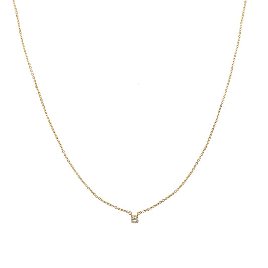 Shiny B Initial Necklace