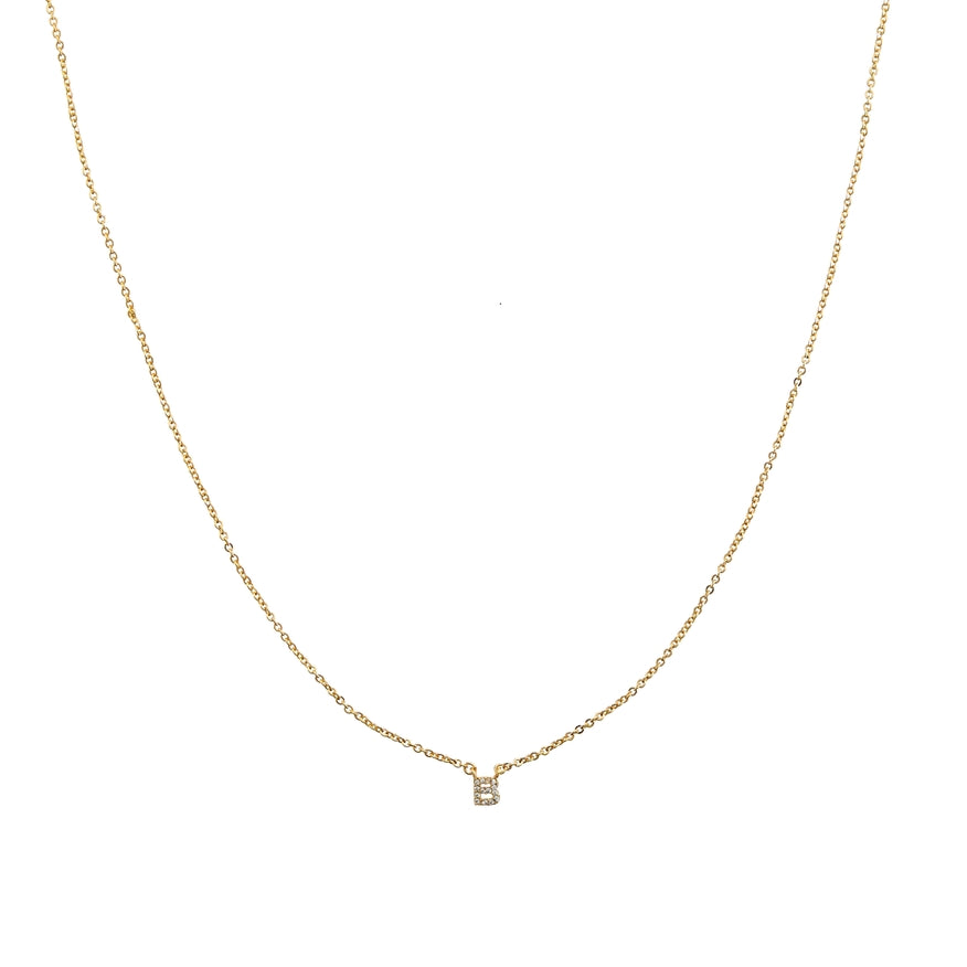 Shiny B Initial Necklace