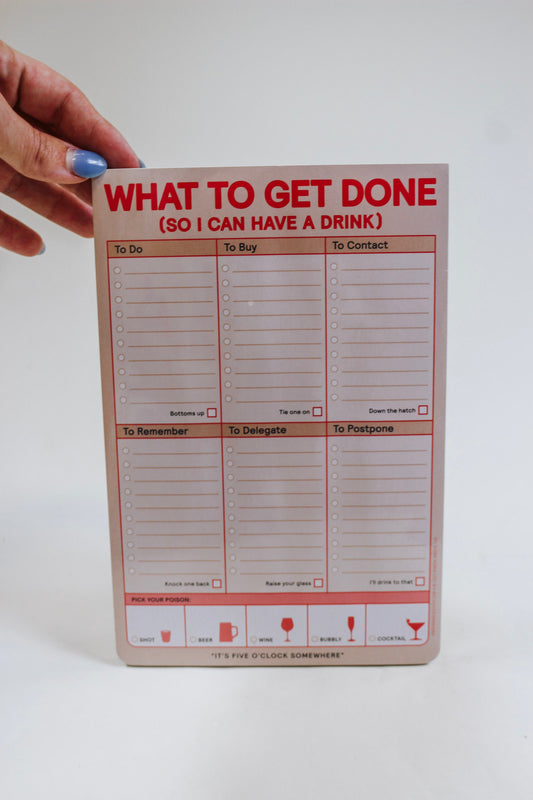 Pink What To Get Done List Pad