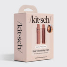 Kitsch Hair Volumizing Clips 2-piece set in terracotta, retail box