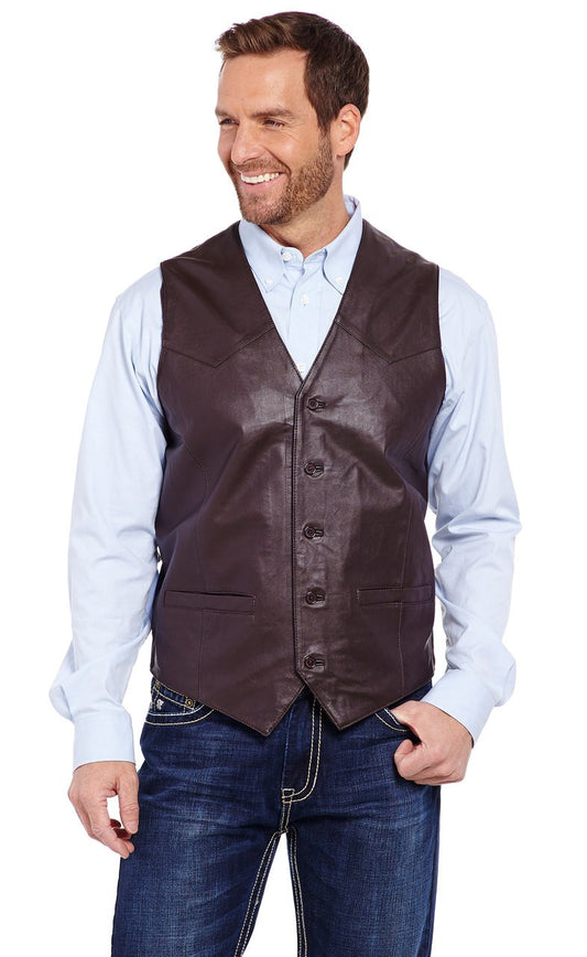 Cripple Creek Men's Button Front Lamb Vest - 2 Colors