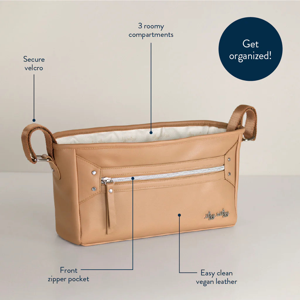 Chai Latte Tan Stroller Caddy - Handy Stroller Storage