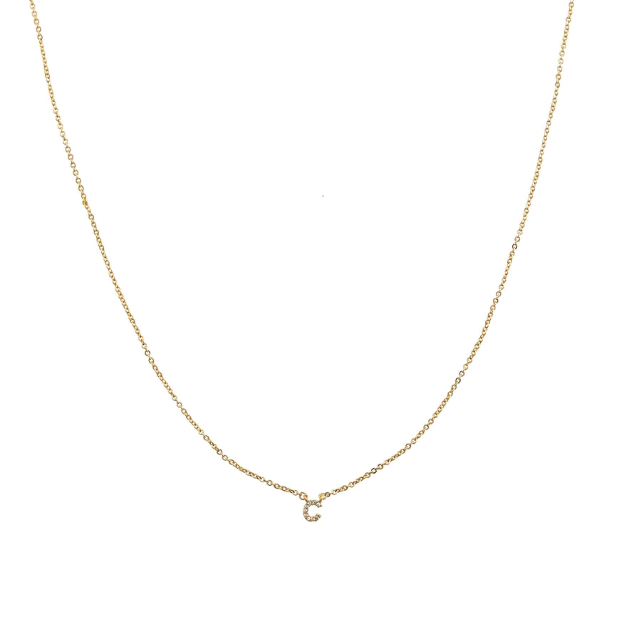 Shiny C Initial Gold Necklace