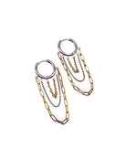 Berlin Chain Huggie Earrings, Two Tone