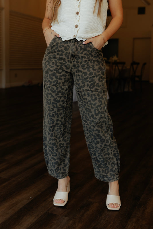 Be My Muse Leopard Denim Pants