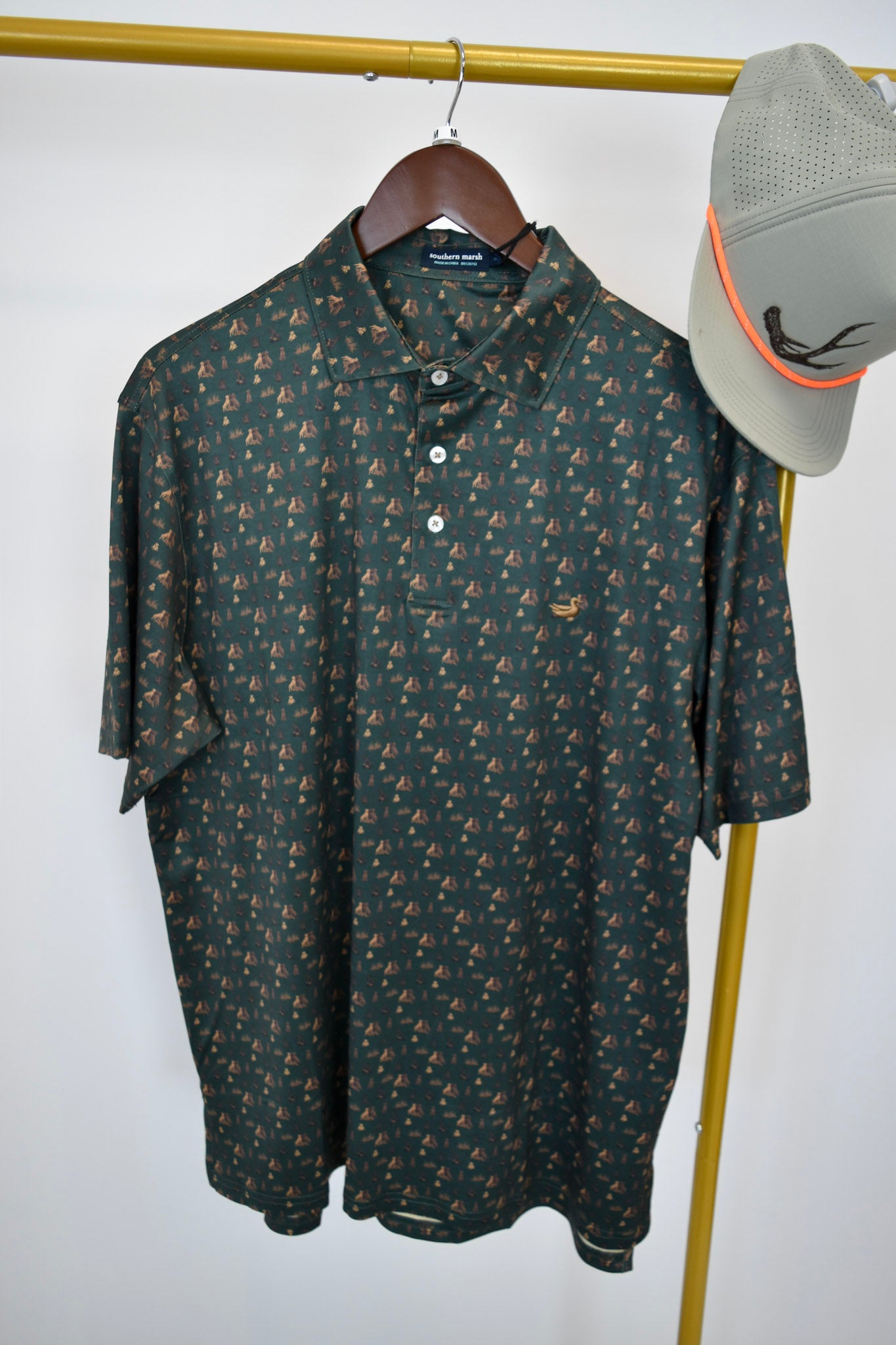 Southern Marsh Men's Dark Green Mans Best Friend Lab Polo