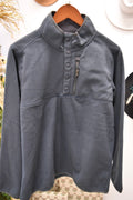 FX Fusion Men's Mock Fleece 1 and 4 Snap Pullover