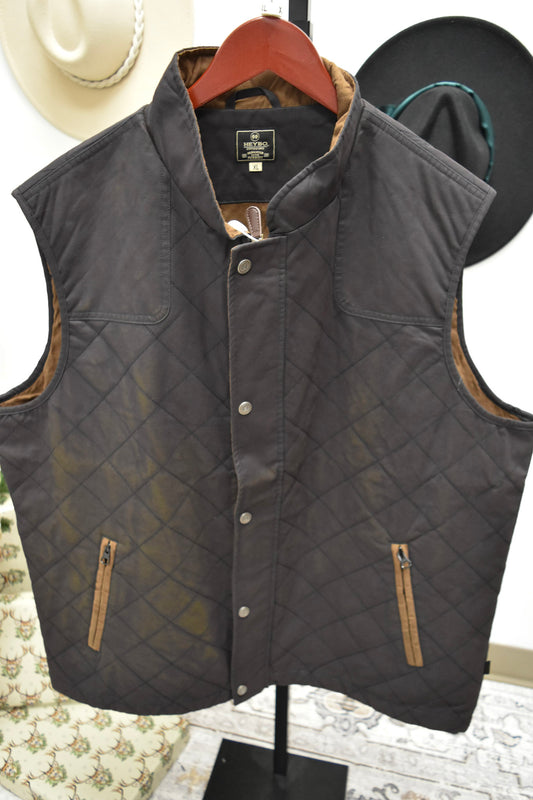 Heybo Men's Warner Black Quilted Vest