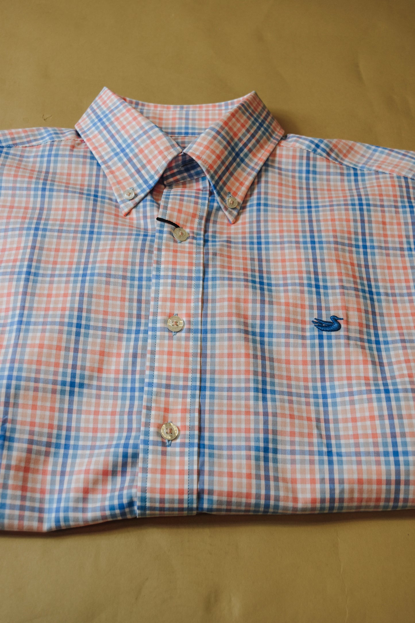 Blount Performance Dress Shirt- Peach & Blue