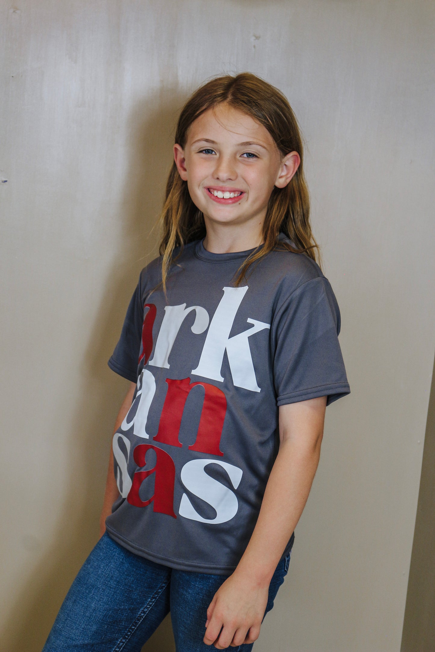 Youth Grey Arkansas Graphic Tee