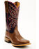 Ariat Women's Showdown Western Broad Square Toe Boot - Dark Tan / Purple