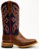 Ariat Women's Showdown Western Broad Square Toe Boot - Dark Tan / Purple