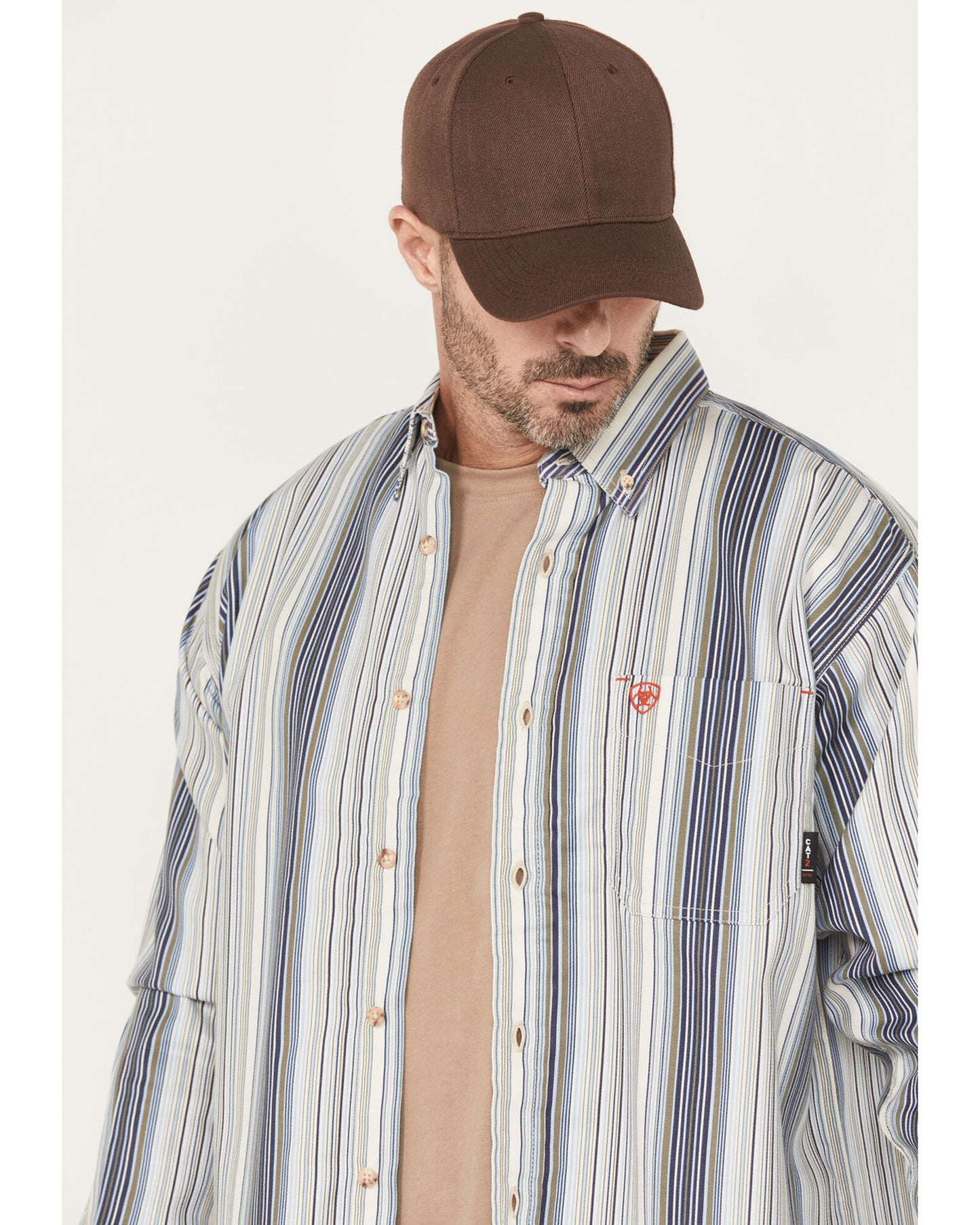 Ariat Men's FR Moon Striped Print Long Sleeve Work Shirt