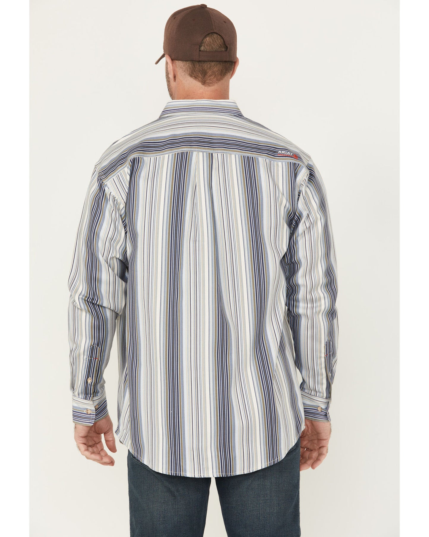 Ariat Men's FR Moon Striped Print Long Sleeve Work Shirt