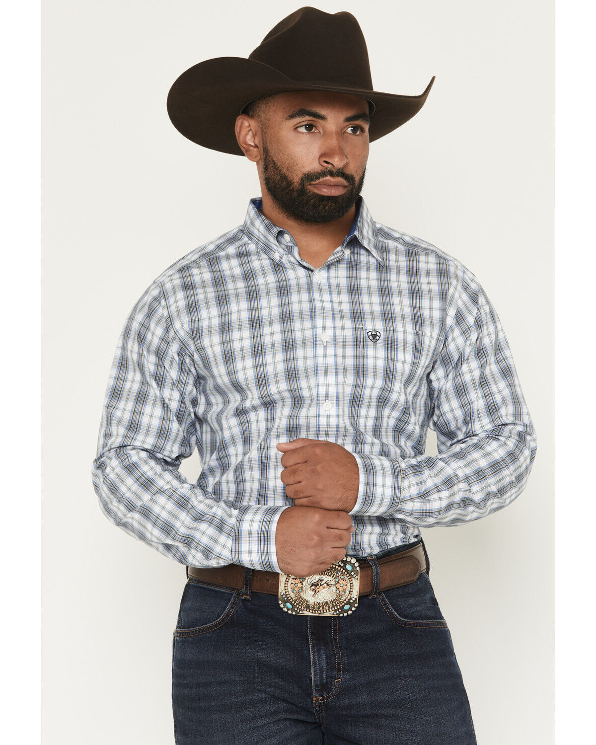 Ariat Men's Wrinkle Free White Cody Fitted Long Sleeve Shirt