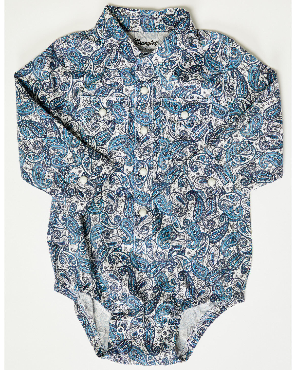 Wrangler Boy's Wavy Paisley Long Sleeve Western Snap Bodysuit