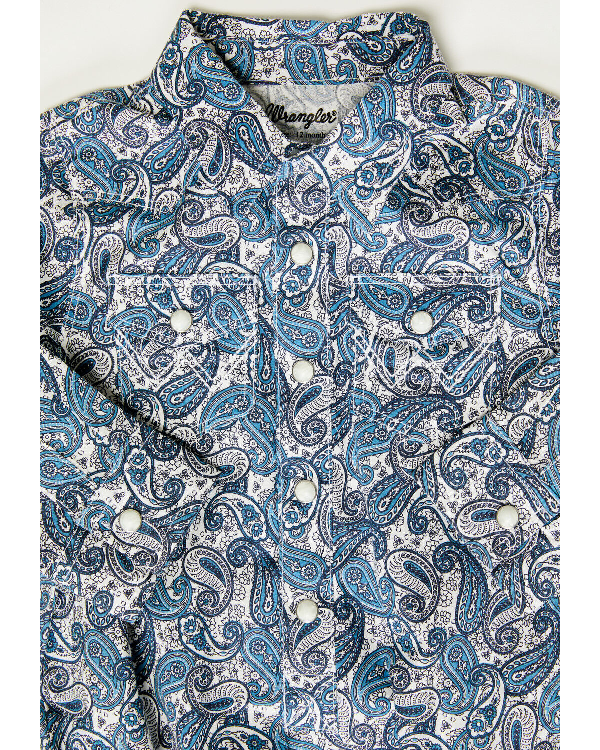 Wrangler Boy's Wavy Paisley Long Sleeve Western Snap Bodysuit