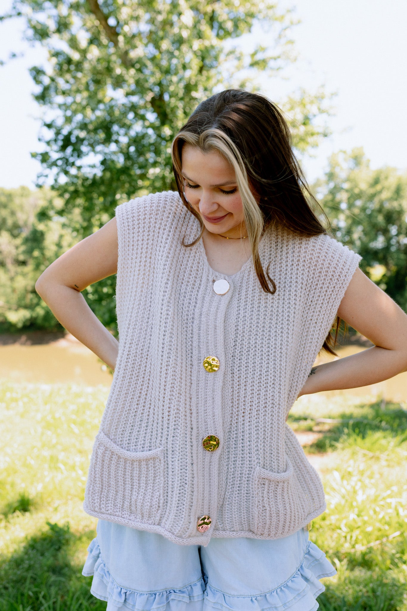 Classic 4-Button Sweater Vest - Versatile Layering Top | Dales