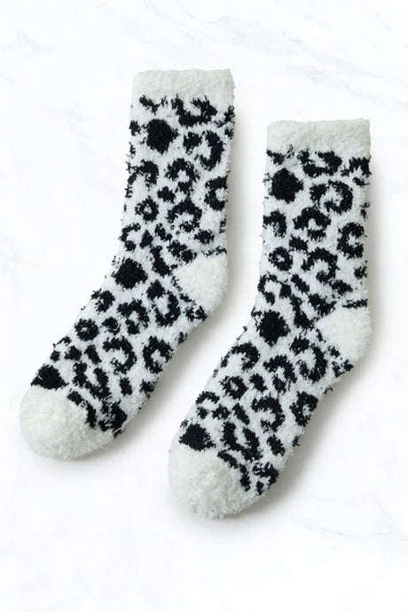 Leopard Fuzzy Socks -5 Colors