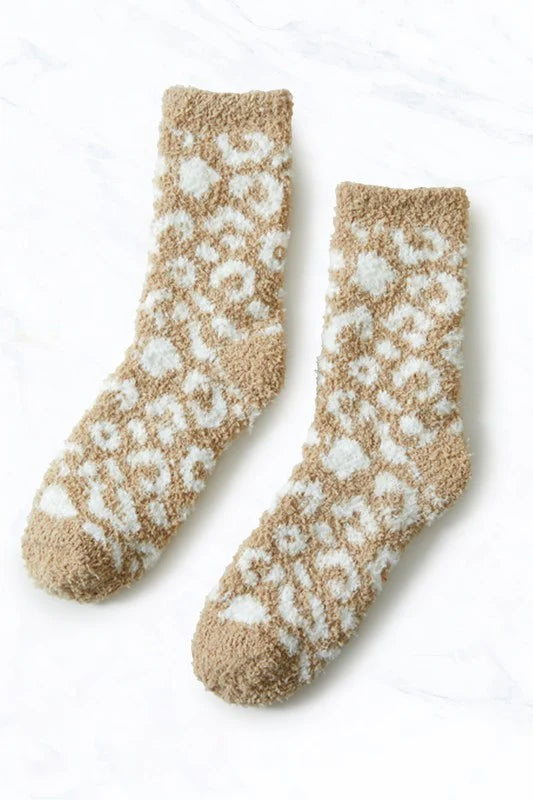 Leopard Fuzzy Socks -5 Colors