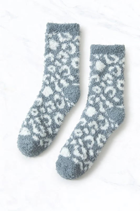 Leopard Fuzzy Socks -5 Colors