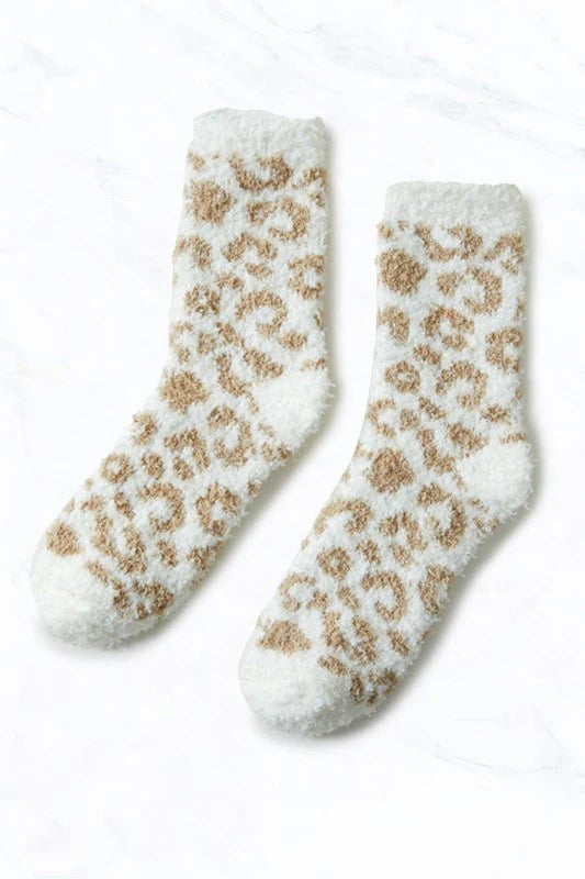 Leopard Fuzzy Socks -5 Colors