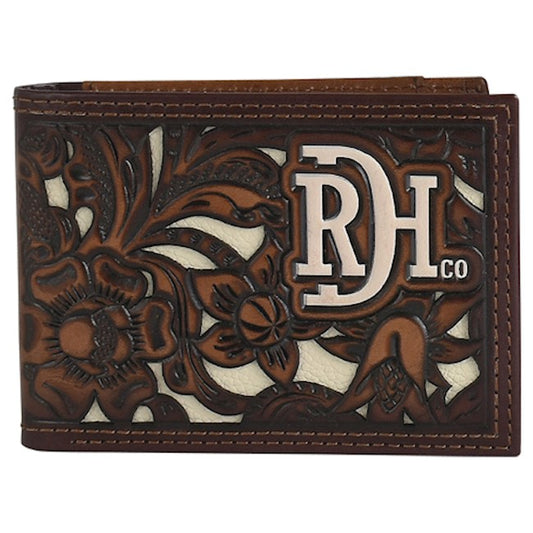Red Dirt Hat Co Men's Tooled With Ivory Inlay Bifold Wallet