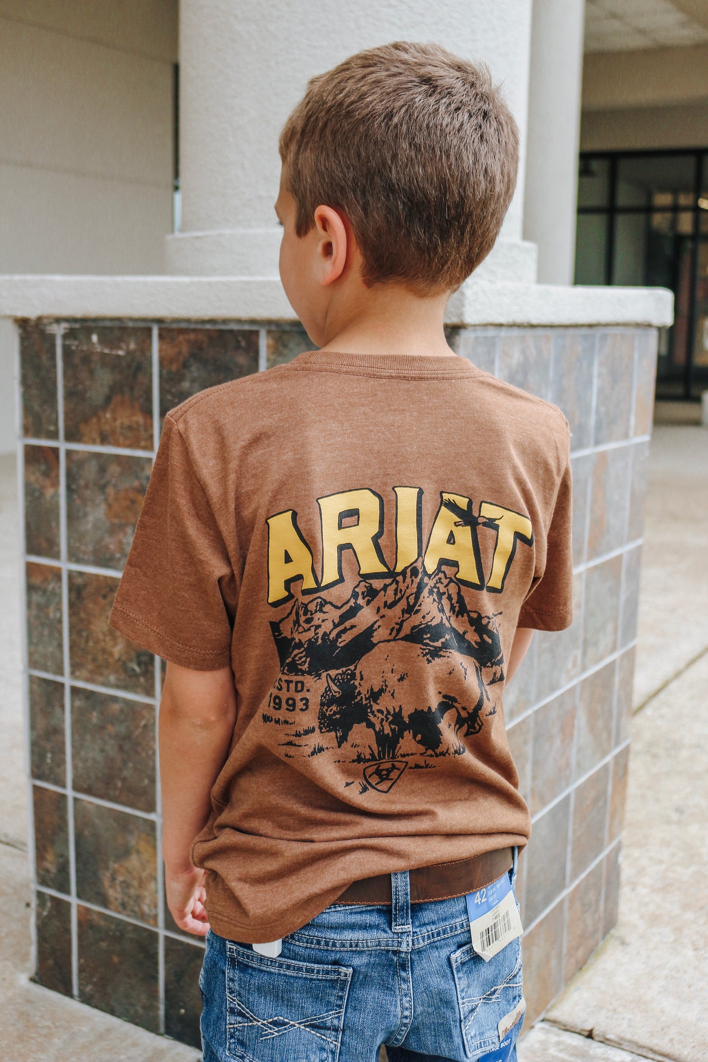 Ariat Boys Bison Sketch Shield T-Shirt