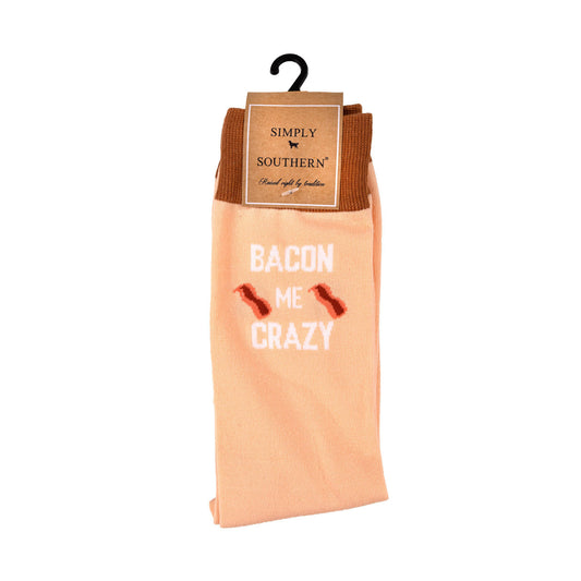 Bacon Me Crazy Crew Socks by Simply Southern