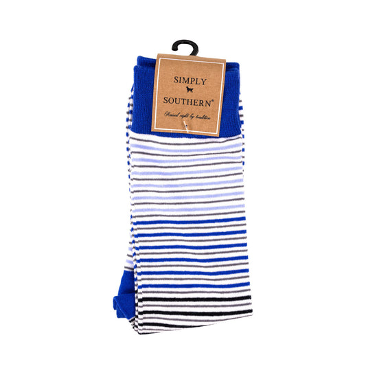 Blue Stripe Crew Sock by Simply Southern
