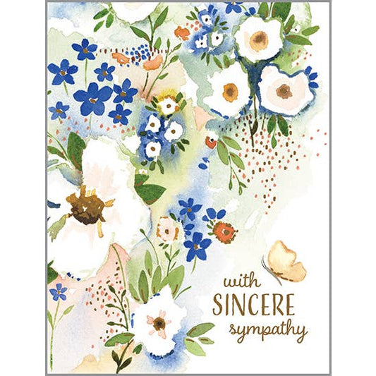Sympathy Greeting Card - Sweet White Flowers