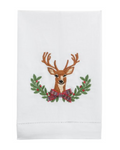 Christmas Embroidered White Hand Towel
