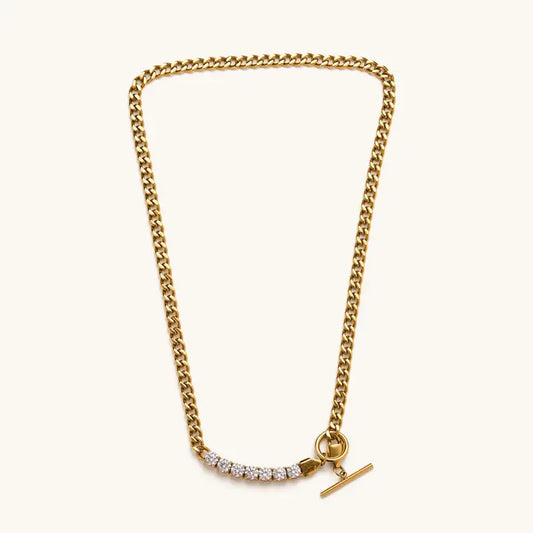 Waterproof Gold Tay Front Clasp Necklace
