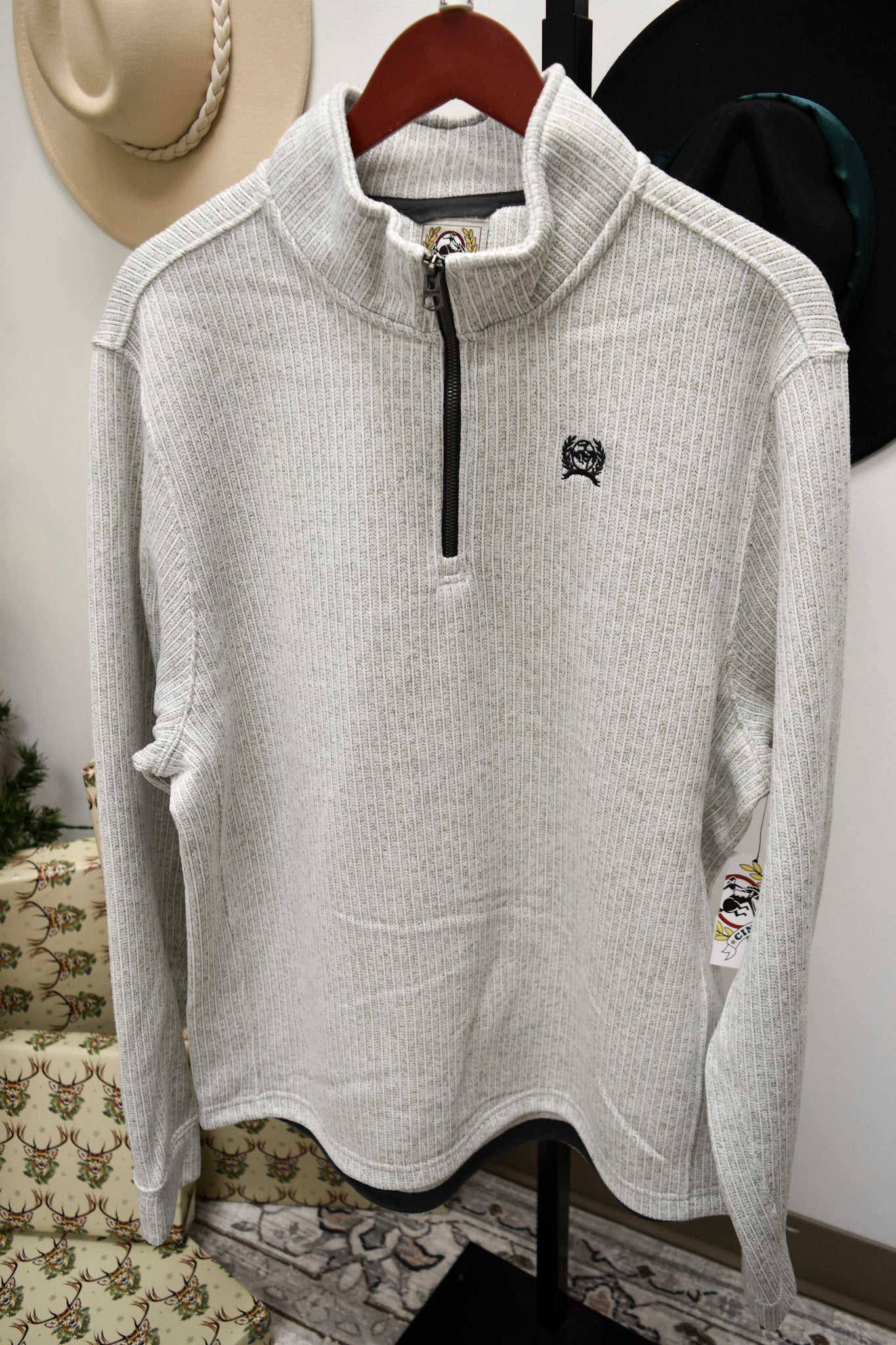 Cinch Men's 1/4 Zip Grey Pullover