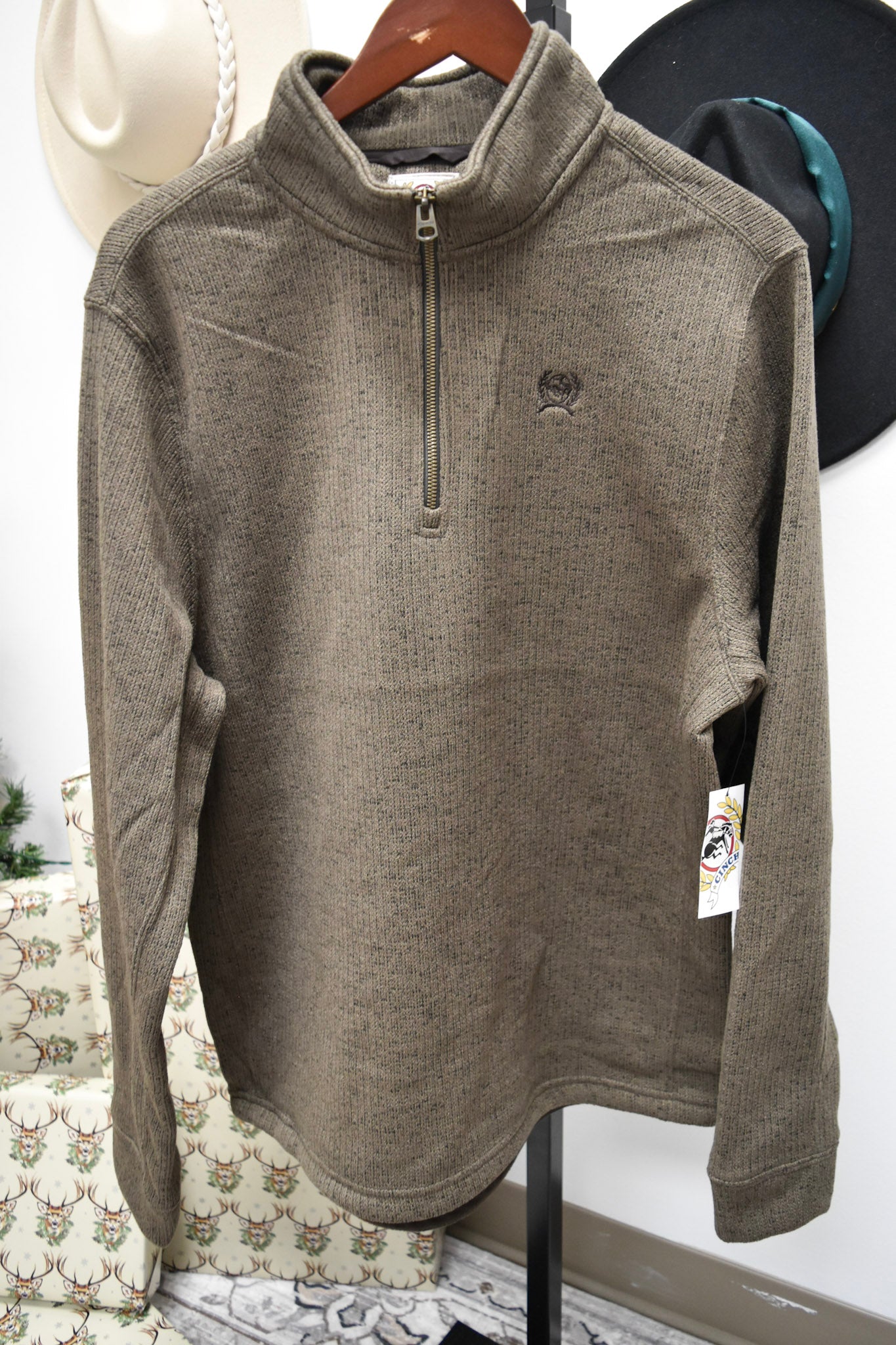 Cinch Men's Brown 1/4 Zip Pullover
