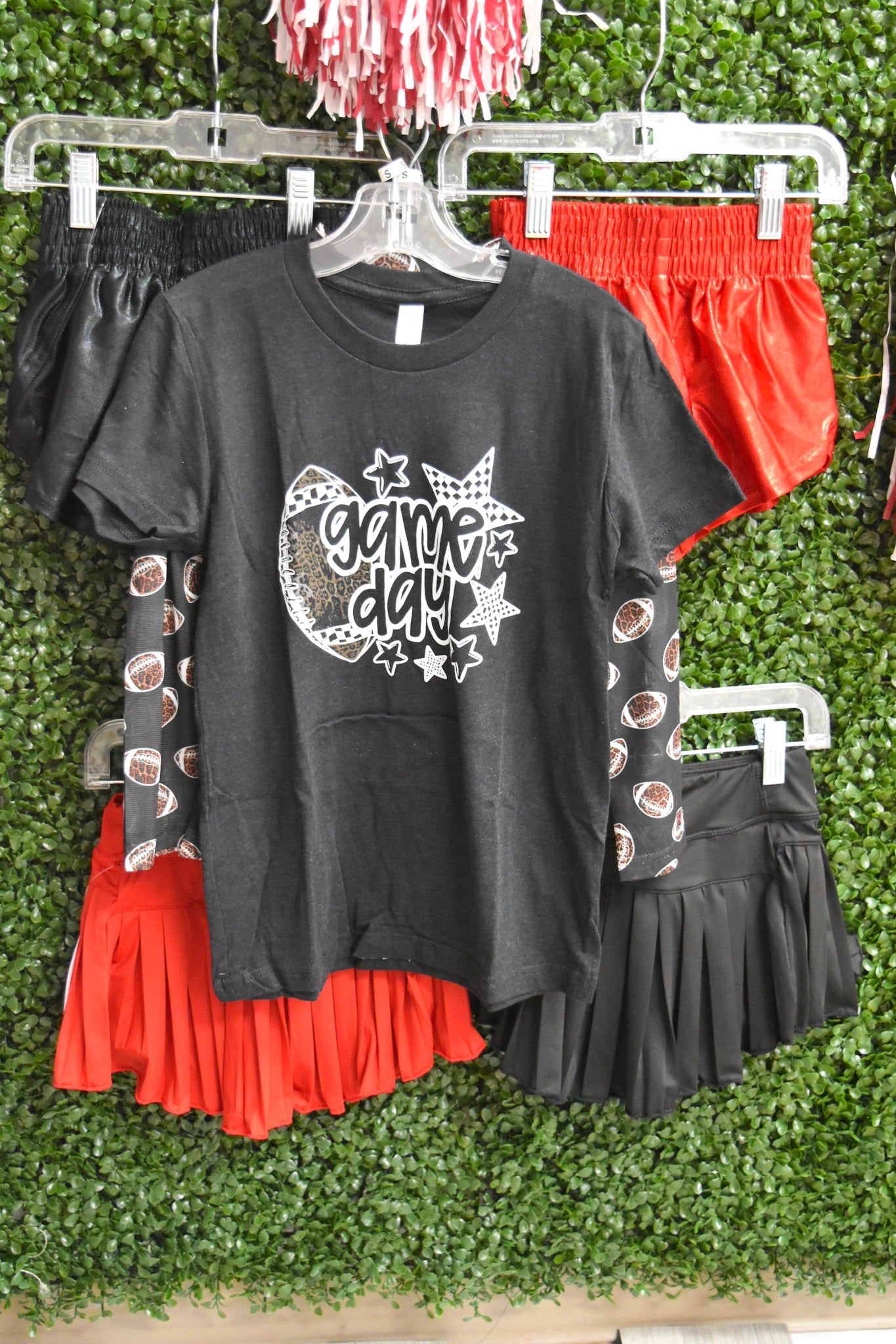 Girl's Mini Game Day Black Tee