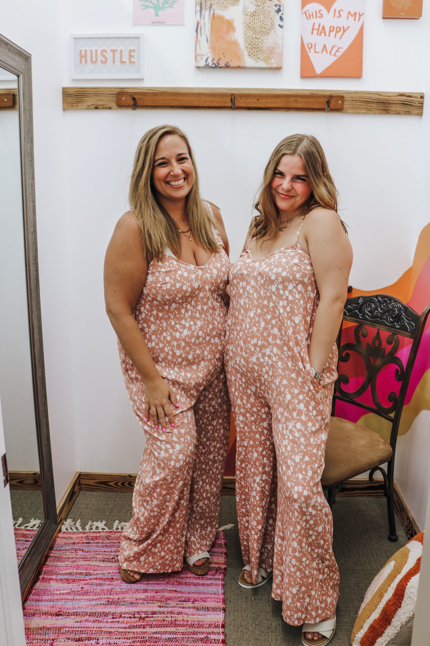 Crowd Pleaser Floral Blush Jumpsuit