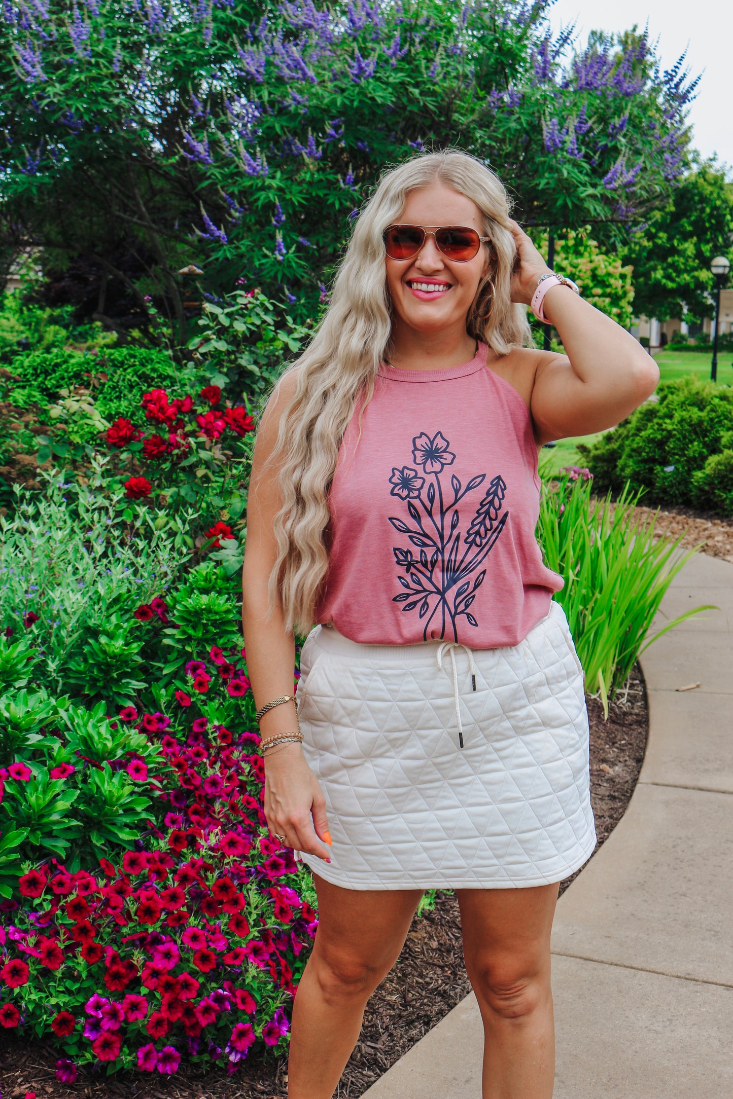 Growth Takes Time Floral Pink Dales Tank