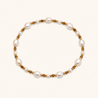 Waterproof Jackie Pearl Brown Bead Bracelet