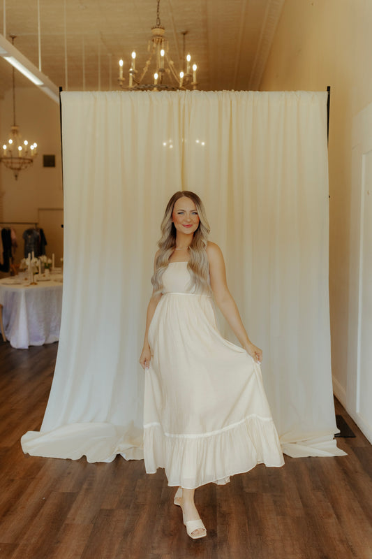 Feeling Moody Ivory Strapless Maxi Dress