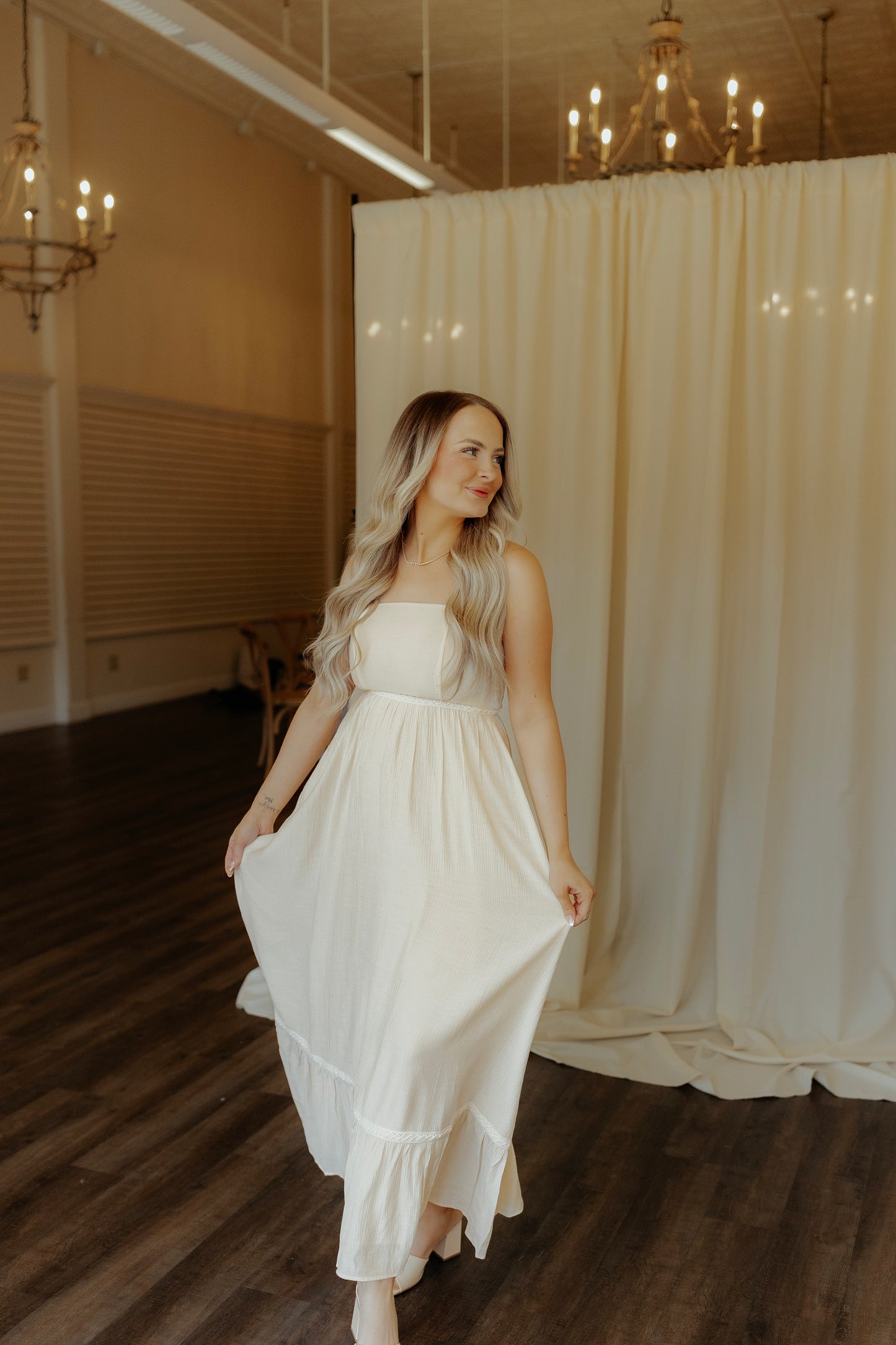 Feeling Moody Ivory Strapless Maxi Dress