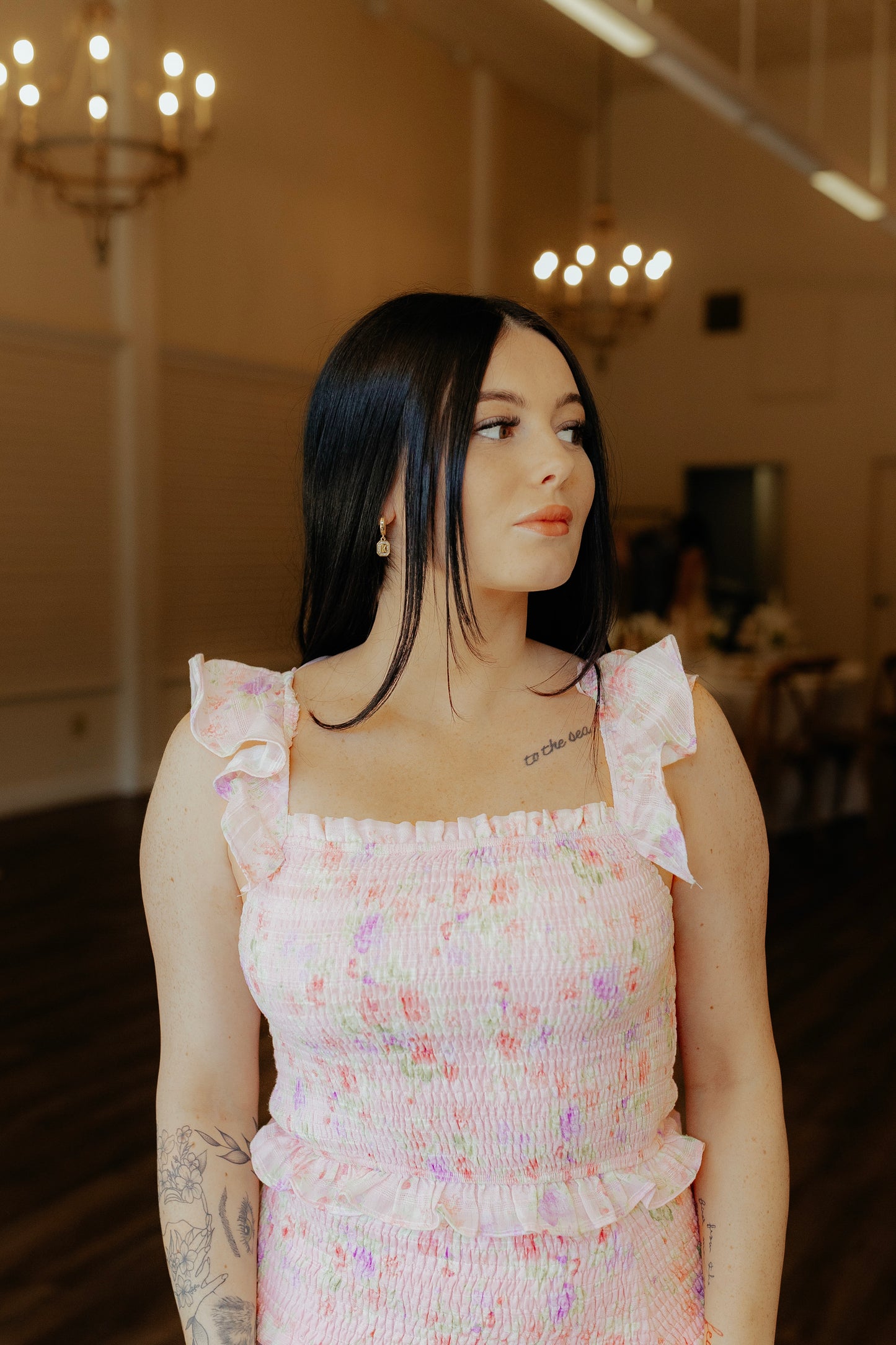 Blossoming Charm Smocked Pink Floral Tank