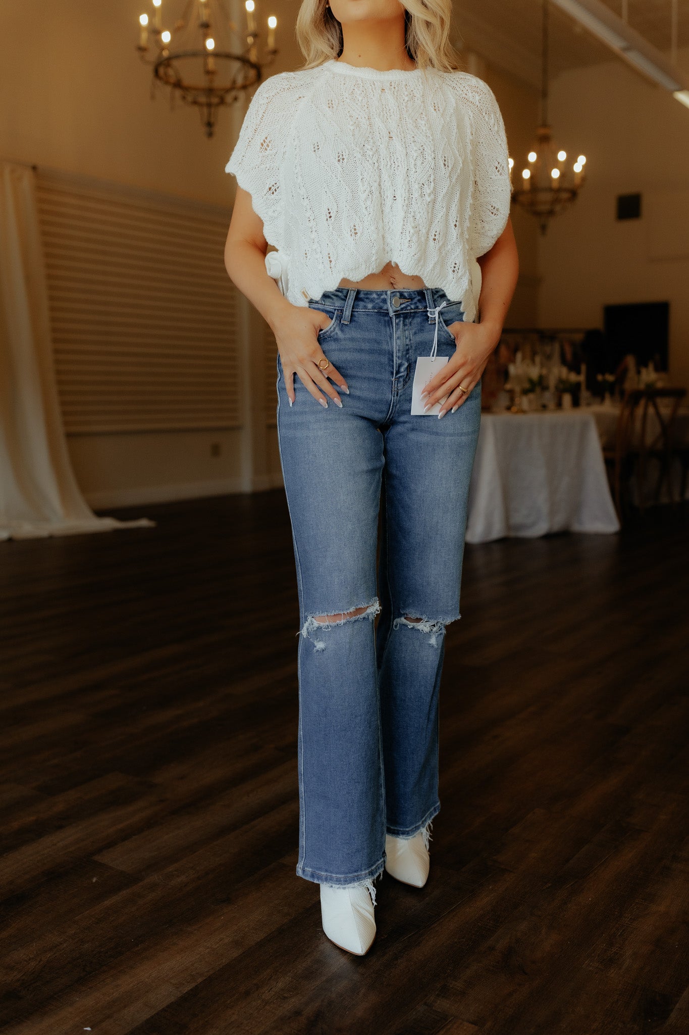 Gladden High Rise Slim Wide Leg Jeans