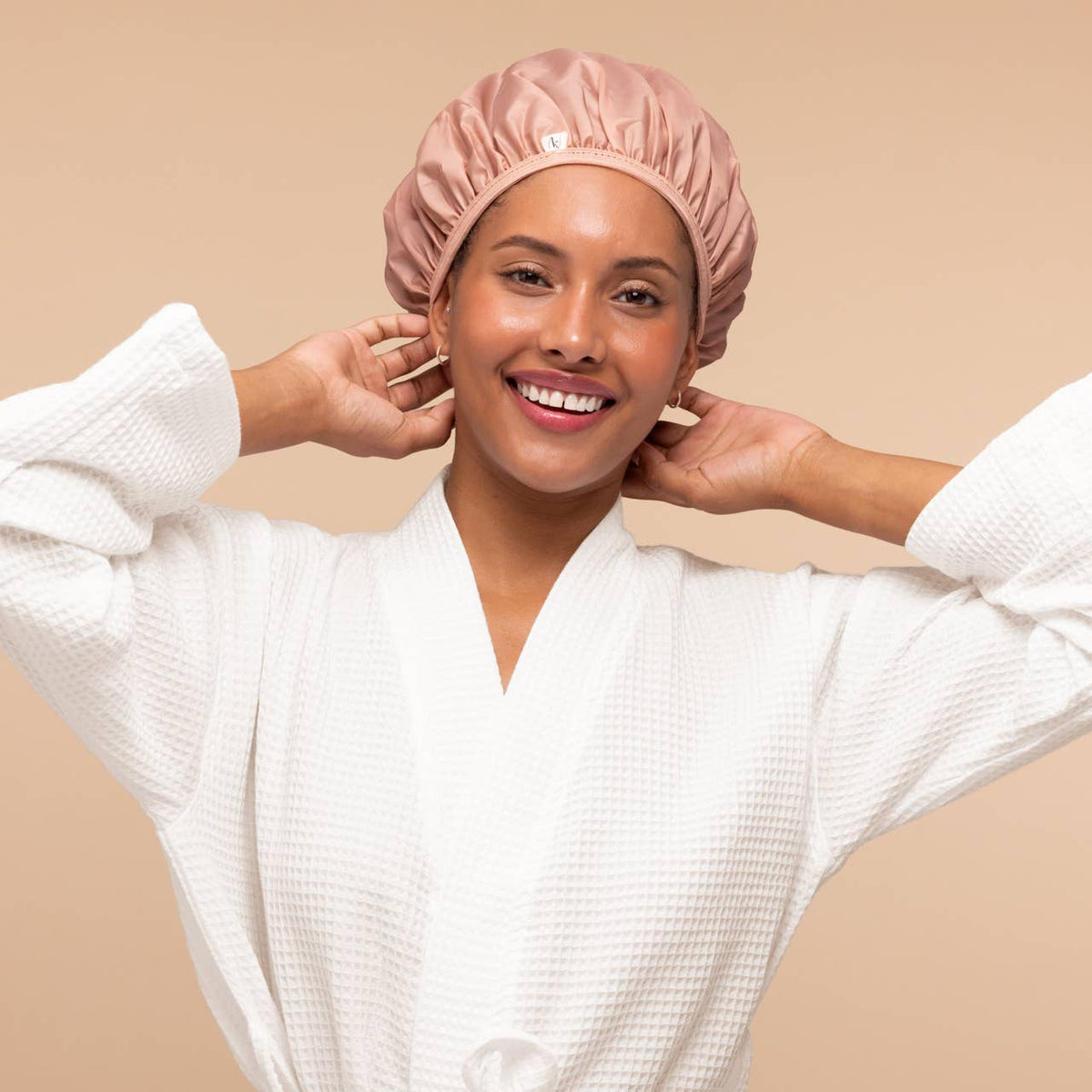 Kitsch Shower Cap 2pc Set - Terracotta and Brown