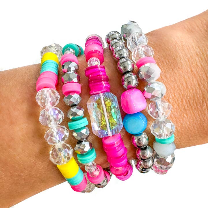 Summer Bright 5pc Beaded Bracelet Set