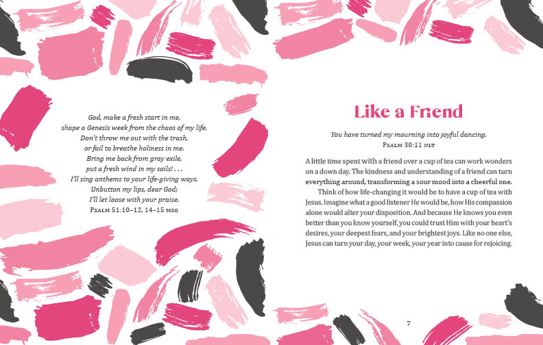 Devotions to Calm the Chaos, inside spread Like a Friend