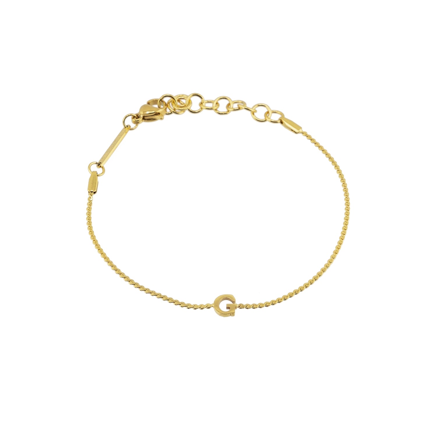 Gold Dainty Love Initial Bracelet - Waterproof