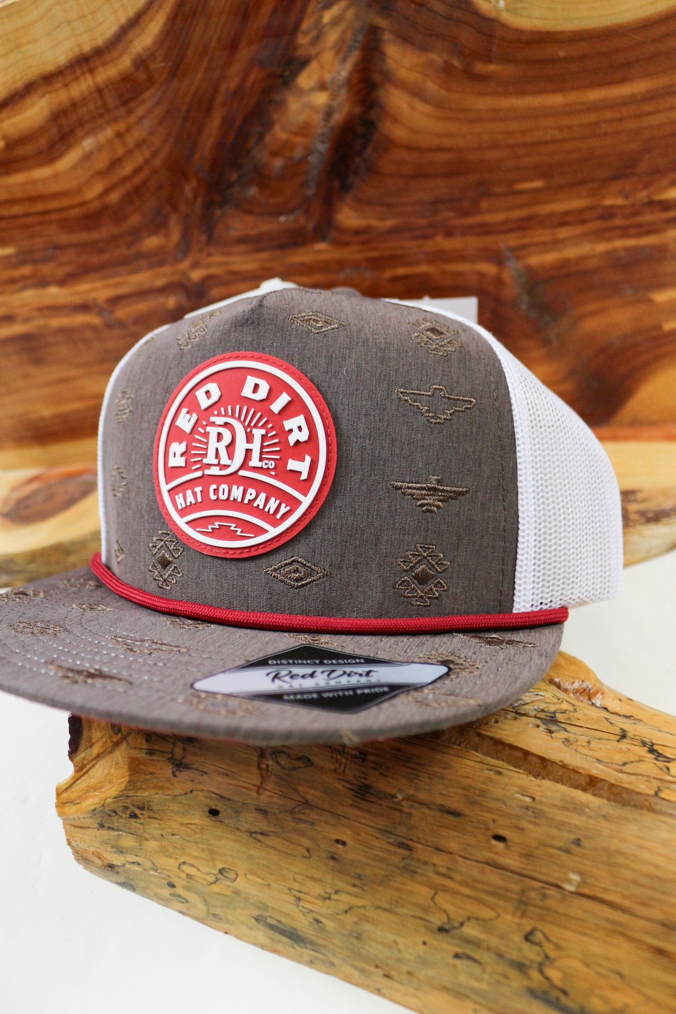 The Ruins Brown And White 5 Panel Snap Back Mens Hat