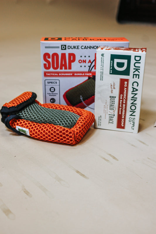 Tactical Scrubber & Bourbon Soap Set